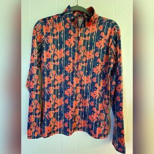 Chase 54 Shirt Women’s Medium Blue Orange 1/2 Zip Athletic Golf Athleisure